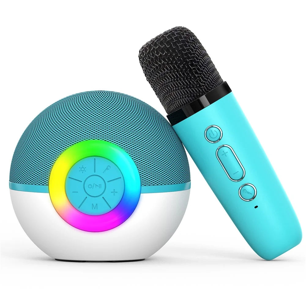 T97 Children Karaoke Machine Bluetooth-compatible Speaker Subwoofer with 1 Microphone - Green - 1