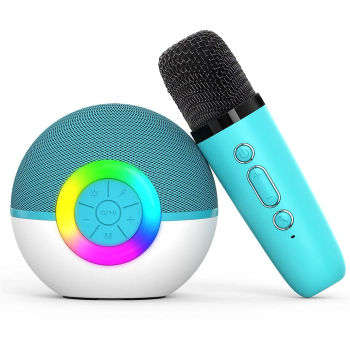 T97 Children Karaoke Machine Bluetooth-compatible Speaker Subwoofer with 1 Microphone - Green - 1