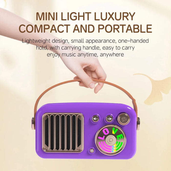 CYBORIS T4 Portable Retro Children Karaoke Speaker 15W Home Entertainment Bluetooth-compatible Speaker with 2 Microphones - Pink - 7
