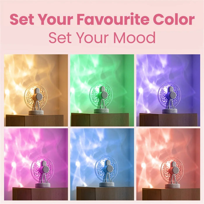 ZAY-L07 Ferris Wheel Water Ripple Bluetooth-compatible Speaker Atmosphere Colorful Light Creative Mini Speaker Home Decor - Pink - 4