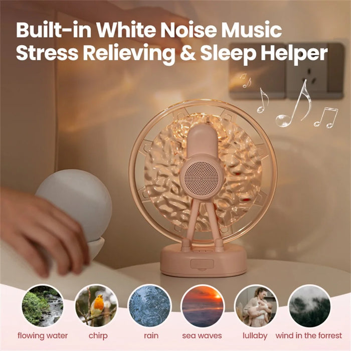 ZAY-L07 Ferris Wheel Water Ripple Bluetooth-compatible Speaker Atmosphere Colorful Light Creative Mini Speaker Home Decor - Pink - 6