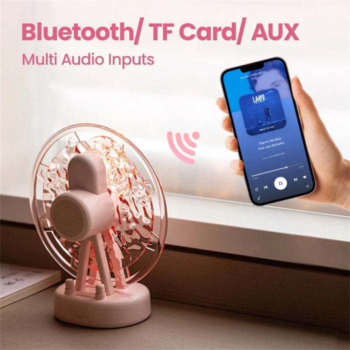 ZAY-L07 Ferris Wheel Water Ripple Bluetooth-compatible Speaker Atmosphere Colorful Light Creative Mini Speaker Home Decor - Pink - 7