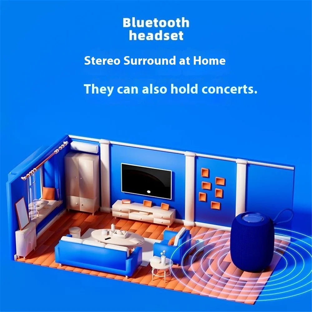 BT2931 Mini Outdoor Waterproof Bluetooth-compatible Speaker Heavy Bass Cloth Mesh Loudspeaker - Dark Blue - 6