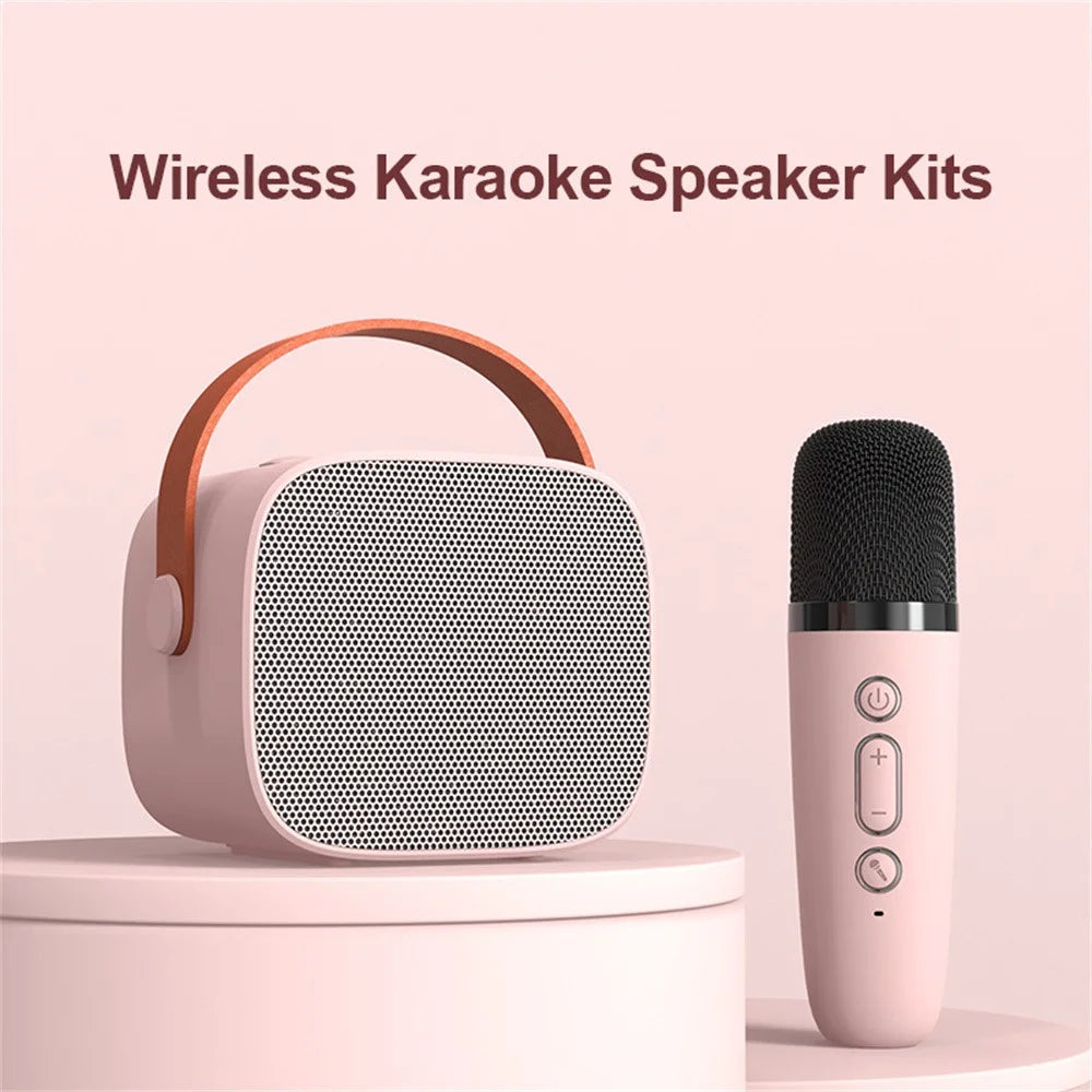 P2 Home Kids Karaoke Bluetooth-compatible Speaker Portable Loudspeaker with 2 Microphones - Pink - 2