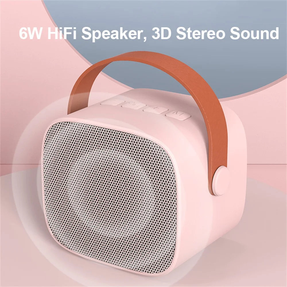 P2 Home Kids Karaoke Bluetooth-compatible Speaker Portable Loudspeaker with 2 Microphones - Pink - 3