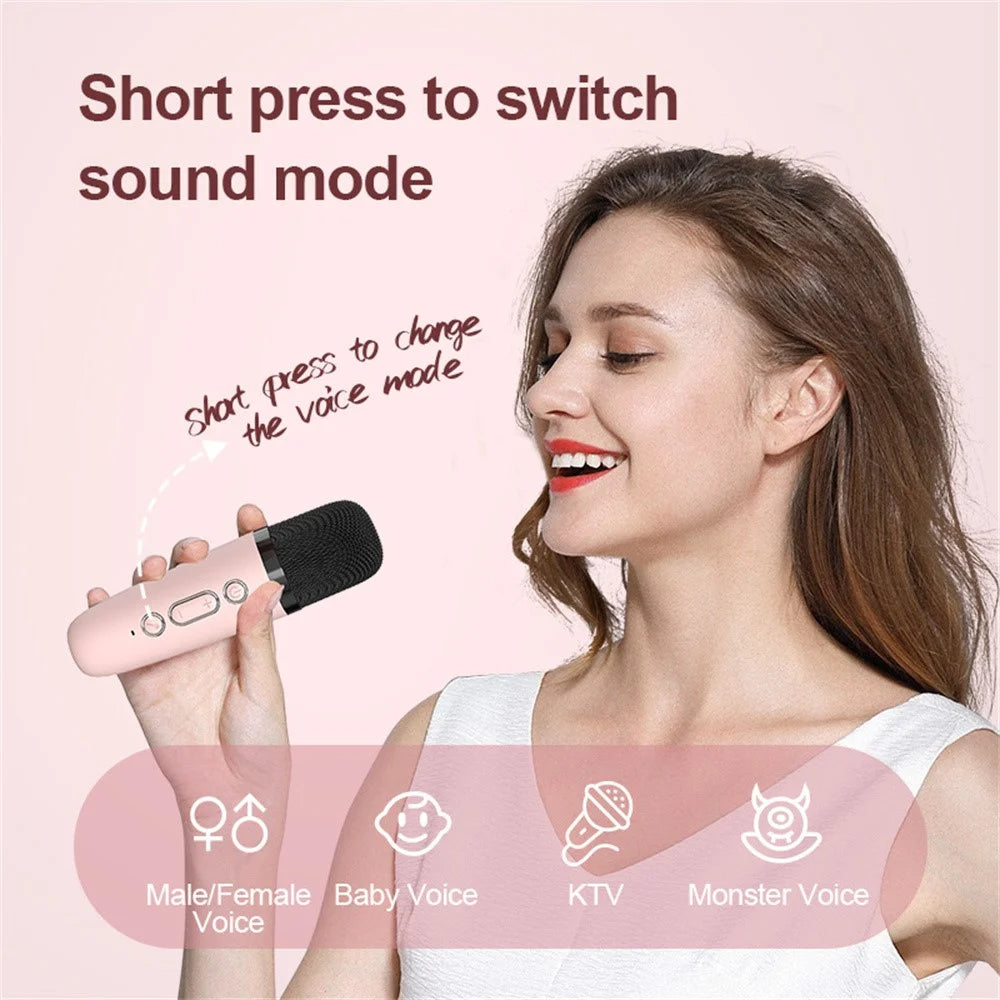 P2 Home Kids Karaoke Bluetooth-compatible Speaker Portable Loudspeaker with 2 Microphones - Pink - 4
