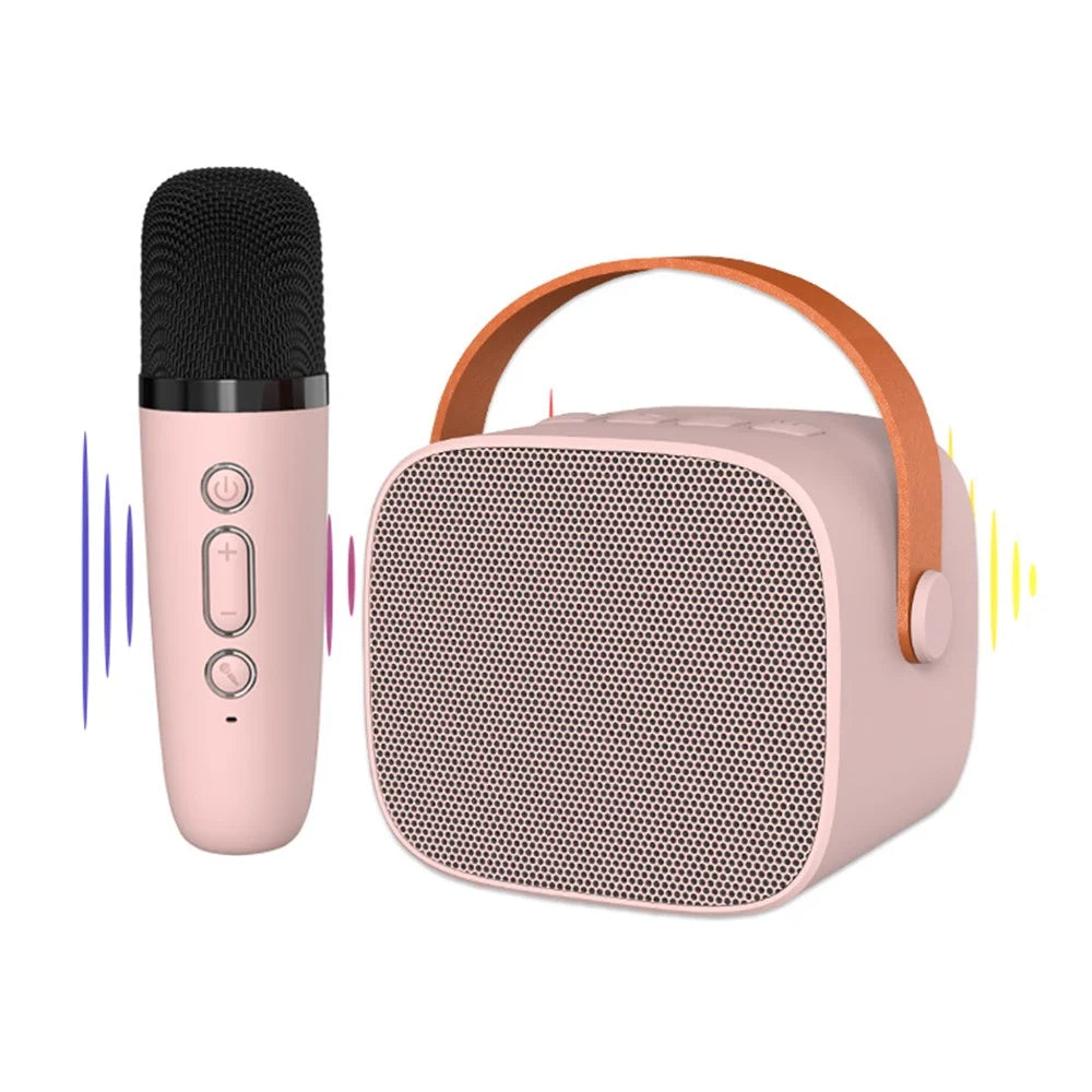 P2 Home Kids Karaoke Bluetooth-compatible Speaker Portable Loudspeaker with 1 Microphone - Pink - 1