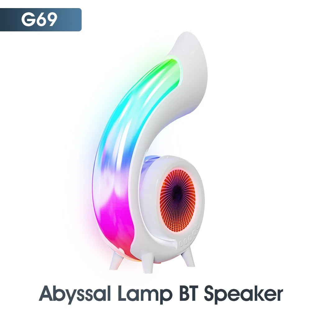 G69 Retro Conch Bluetooth-compatible Speaker Abyss Lamp Multi-Function Alarm Clock Makeup Mirror with RGB Light - 2