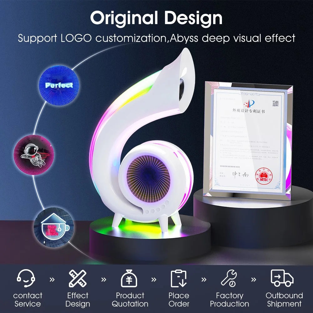 G69 Retro Conch Bluetooth-compatible Speaker Abyss Lamp Multi-Function Alarm Clock Makeup Mirror with RGB Light - 3