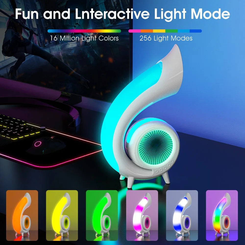 G69 Retro Conch Bluetooth-compatible Speaker Abyss Lamp Multi-Function Alarm Clock Makeup Mirror with RGB Light - 6