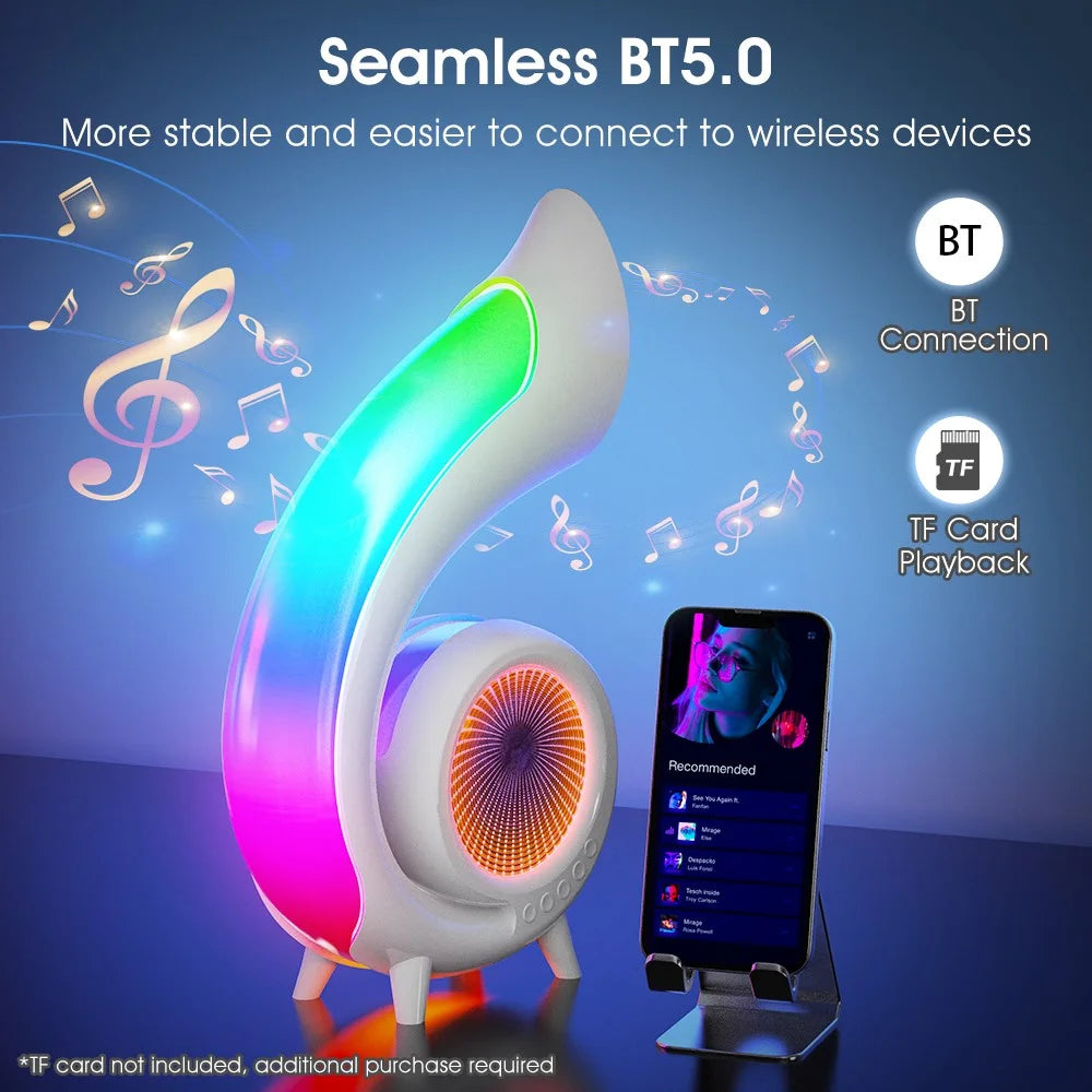 G69 Retro Conch Bluetooth-compatible Speaker Abyss Lamp Multi-Function Alarm Clock Makeup Mirror with RGB Light - 7