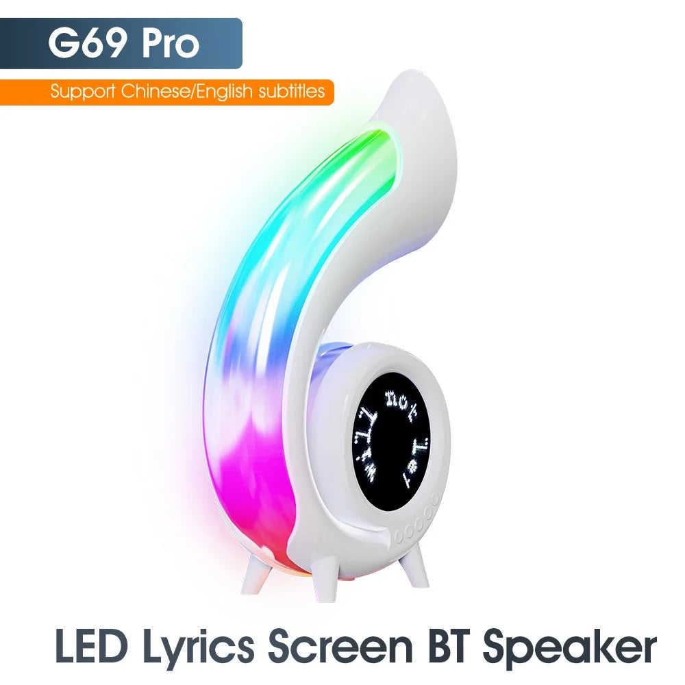 G69pro Multifunction Conch Bluetooth-compatible Speaker Lyrics Display Alarm Clock Colorful Light - 2
