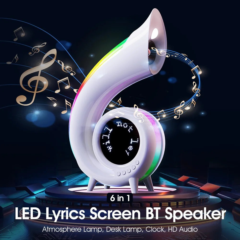 G69pro Multifunction Conch Bluetooth-compatible Speaker Lyrics Display Alarm Clock Colorful Light - 3