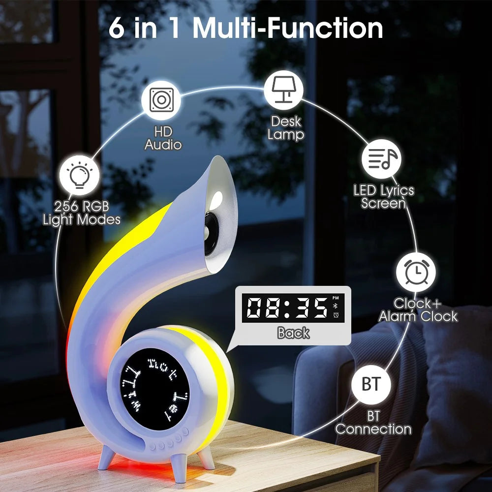 G69pro Multifunction Conch Bluetooth-compatible Speaker Lyrics Display Alarm Clock Colorful Light - 4