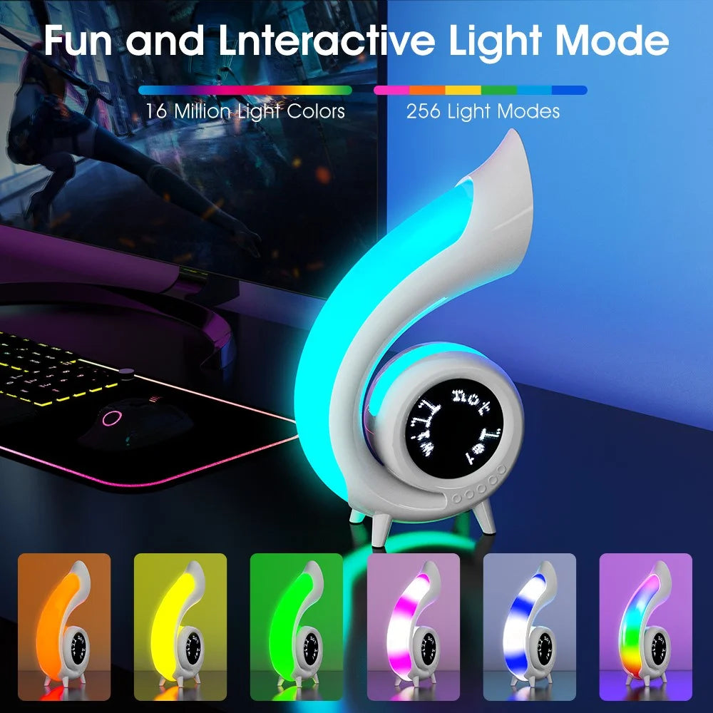 G69pro Multifunction Conch Bluetooth-compatible Speaker Lyrics Display Alarm Clock Colorful Light - 5