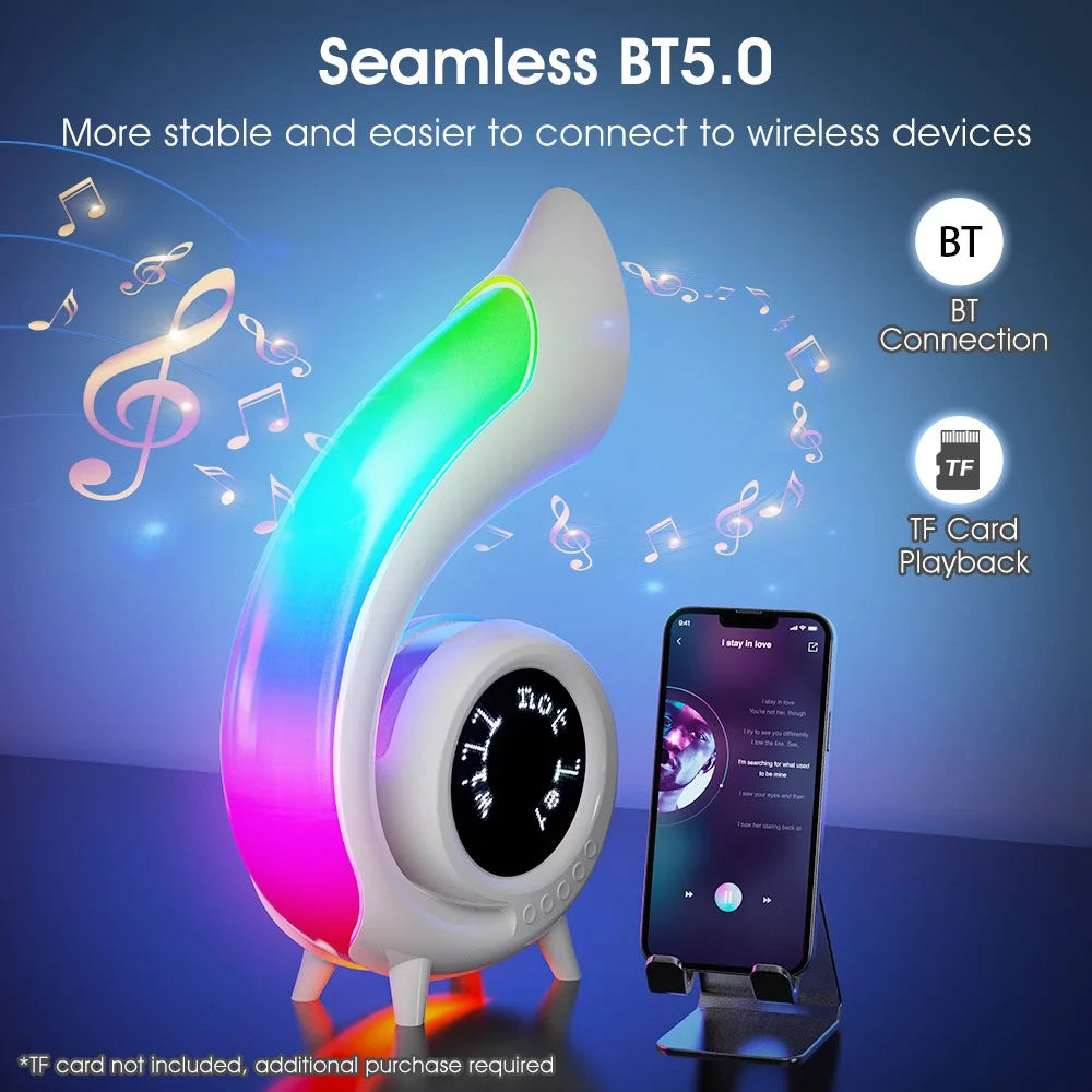 G69pro Multifunction Conch Bluetooth-compatible Speaker Lyrics Display Alarm Clock Colorful Light - 7
