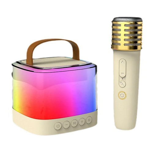 T7 Portable Karaoke Bluetooth-compatible Speaker Colorful Light Loudspeaker with 1 Microphone - 1