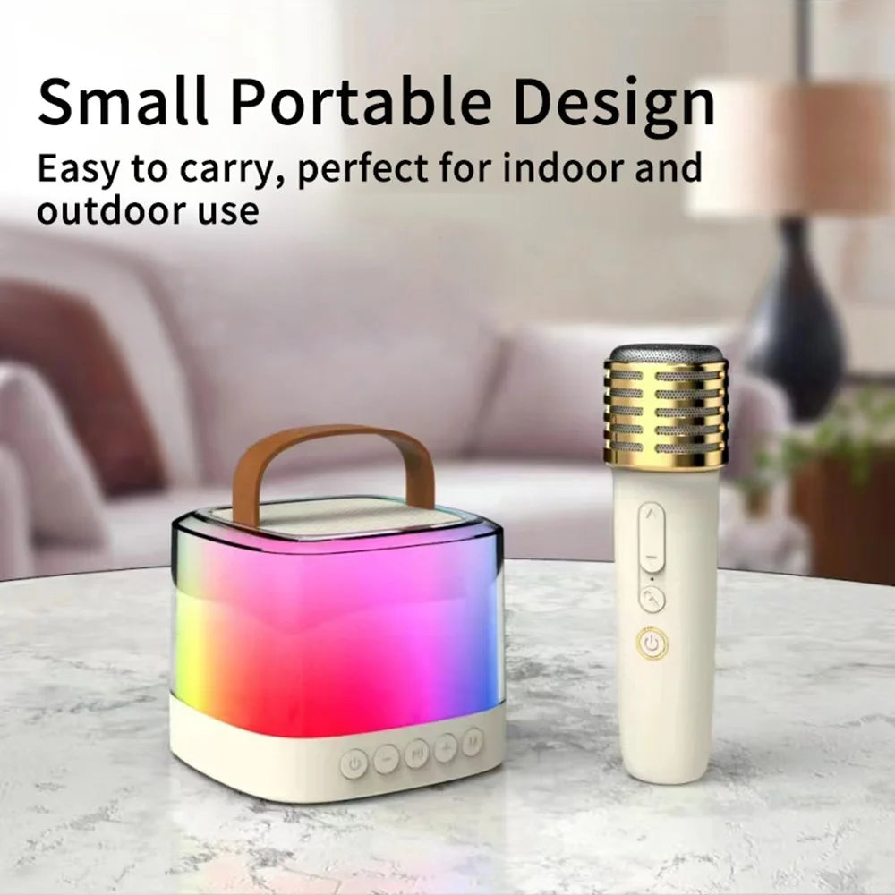T7 Portable Karaoke Bluetooth-compatible Speaker Colorful Light Loudspeaker with 1 Microphone - 3
