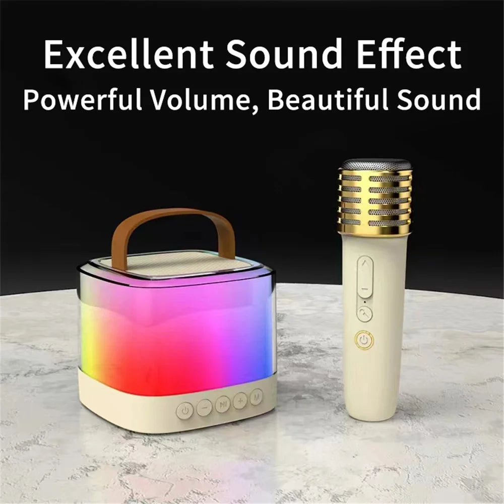 T7 Portable Karaoke Bluetooth-compatible Speaker Colorful Light Loudspeaker with 1 Microphone - 4