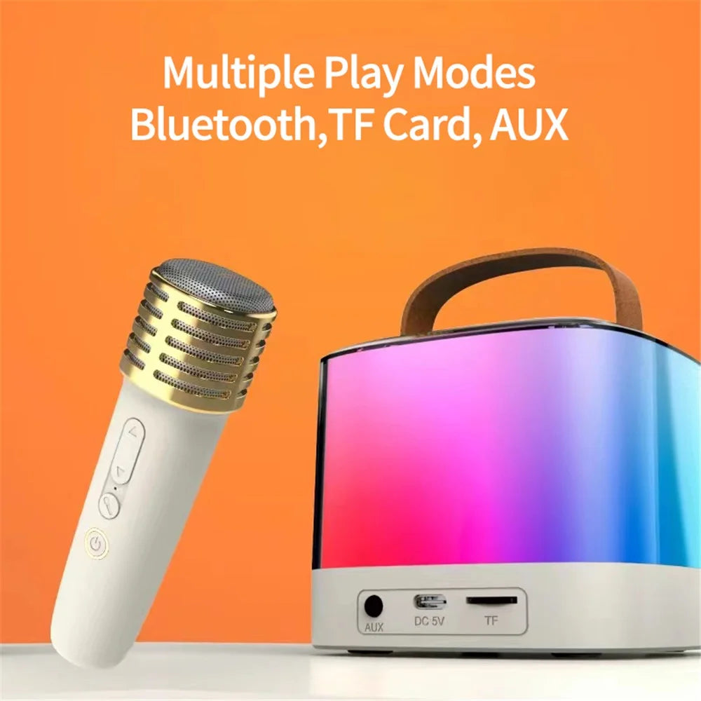 T7 Portable Karaoke Bluetooth-compatible Speaker Colorful Light Loudspeaker with 1 Microphone - 7