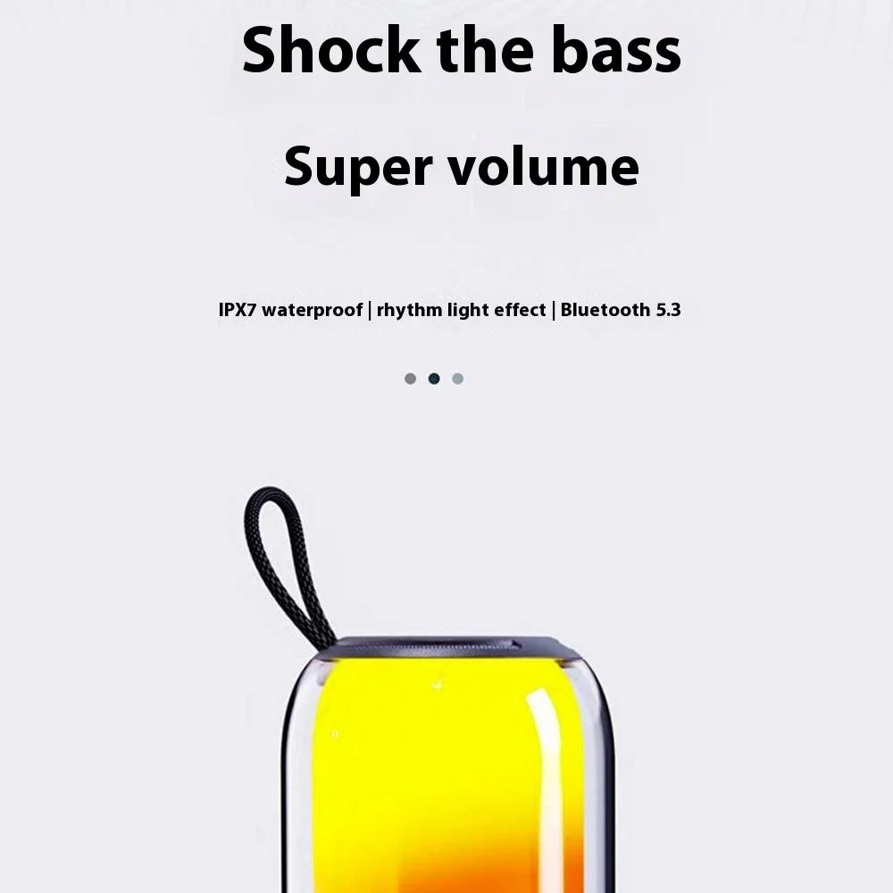 BT2675 Portable Bluetooth-compatible Speaker IPX7 Waterproof Subwoofer with RGB Light Support TF Card - Black - 2