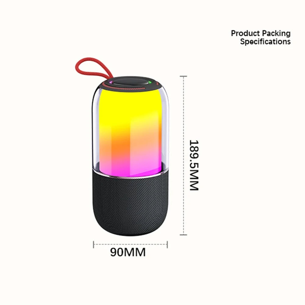 BT2675 Portable Bluetooth-compatible Speaker IPX7 Waterproof Subwoofer with RGB Light Support TF Card - Black - 3