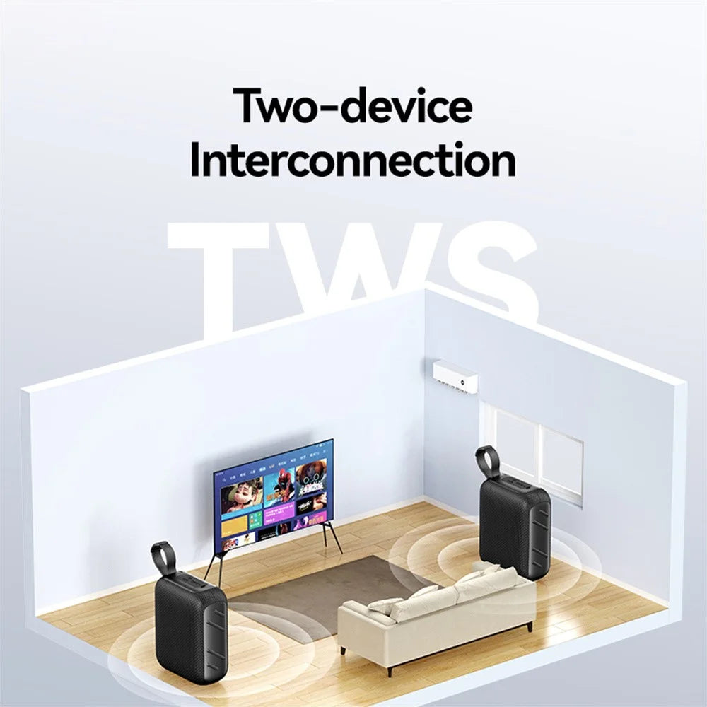 USAMS YX015 Bluetooth-compatible Speaker Portable Wireless, Bluetooth-compatible 5.3, TWS Pairing - 5