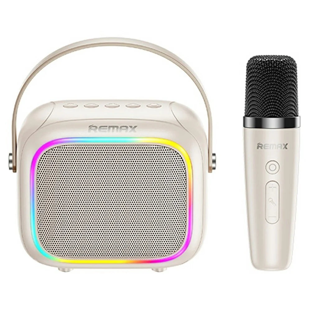 REMAX RB-H13 5W Wireless Bluetooth-compatible Speaker 1200mAh Portable Karaoke with Microphone - Beige - 1