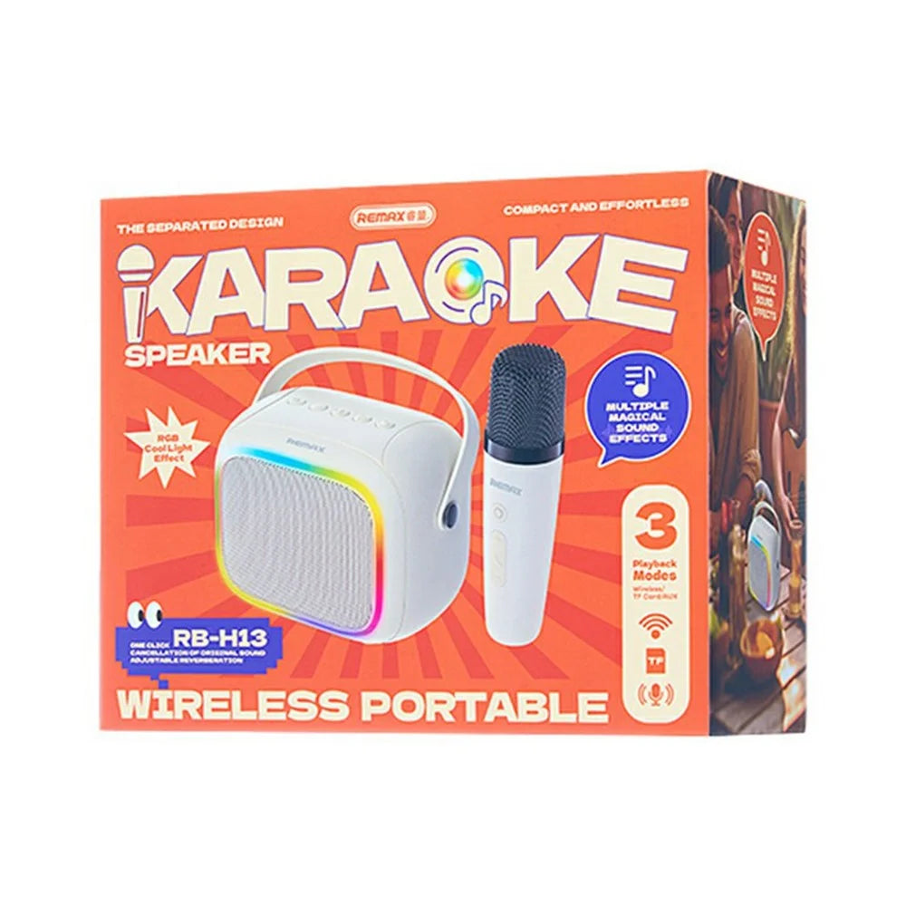 REMAX RB-H13 5W Wireless Bluetooth-compatible Speaker 1200mAh Portable Karaoke with Microphone - Beige - 3