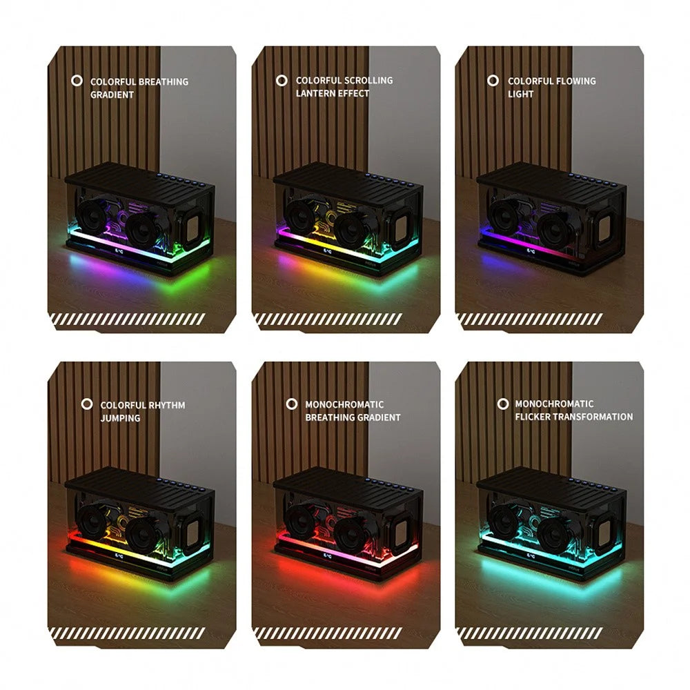 MBLUE AURA 9 40W High Power Transparent Mechanical Bluetooth-compatible Speaker with RGB Light - White - 6