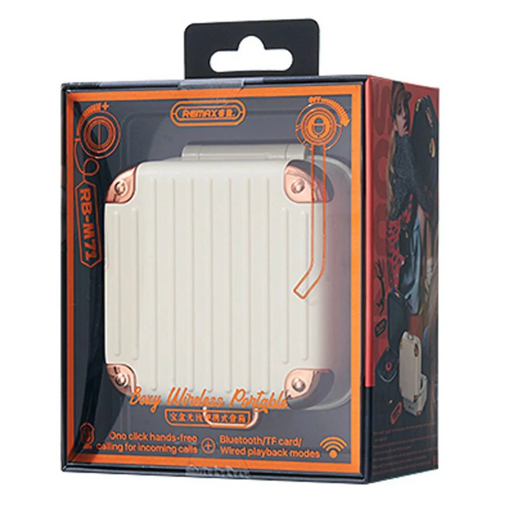 REMAX RB-M71 Portable Wireless Bluetooth-compatible Speaker Retro Suitcase Design Stereo Sound Speaker - Beige - 3