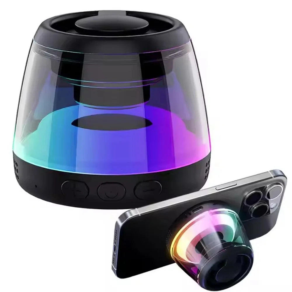 M2 Mini Bluetooth-compatible Speaker RGB Light Magnetic Wireless Audio Device Phone Holder Stand - Black - 1