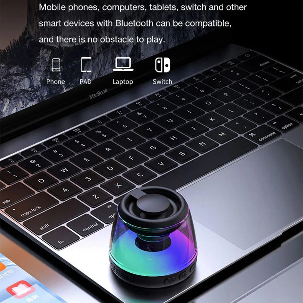 M2 Mini Bluetooth-compatible Speaker RGB Light Magnetic Wireless Audio Device Phone Holder Stand - Black - 4