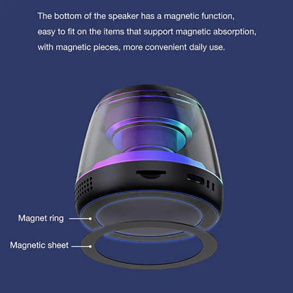 M2 Mini Bluetooth-compatible Speaker RGB Light Magnetic Wireless Audio Device Phone Holder Stand - Black - 5