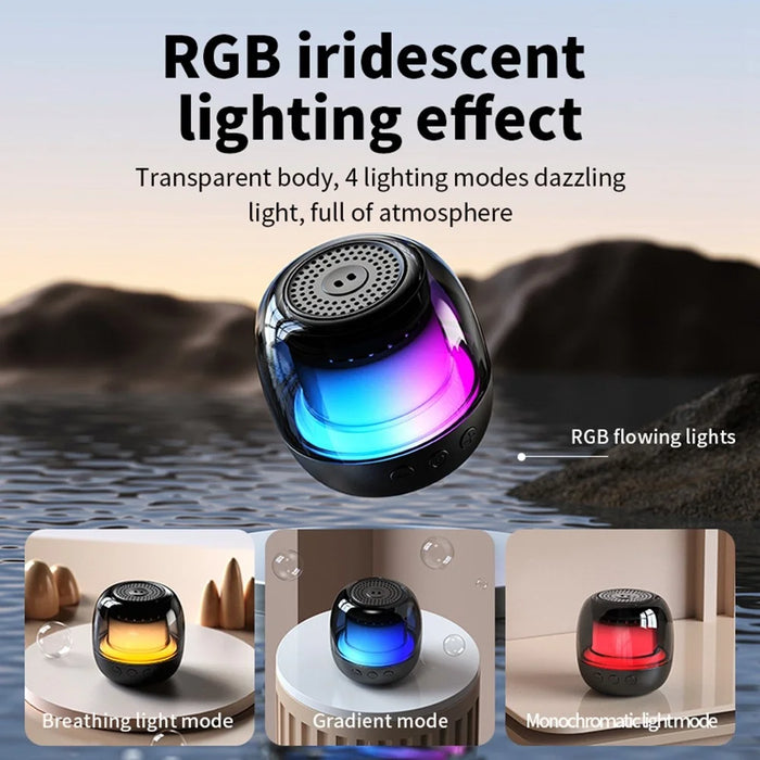 M88 Portable Bluetooth-compatible Speaker RGB Atmosphere Light Gyro Rotation Wireless Loudspeaker - 3