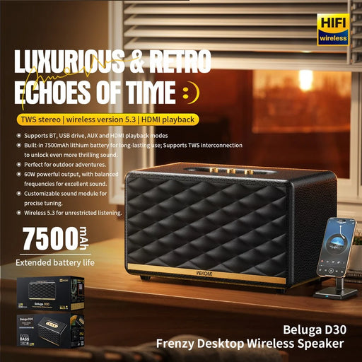 WEKOME Beluga D30 Desktop Bluetooth-compatible Speaker Powerful Sound System 7500mAh Wireless Speaker - 2