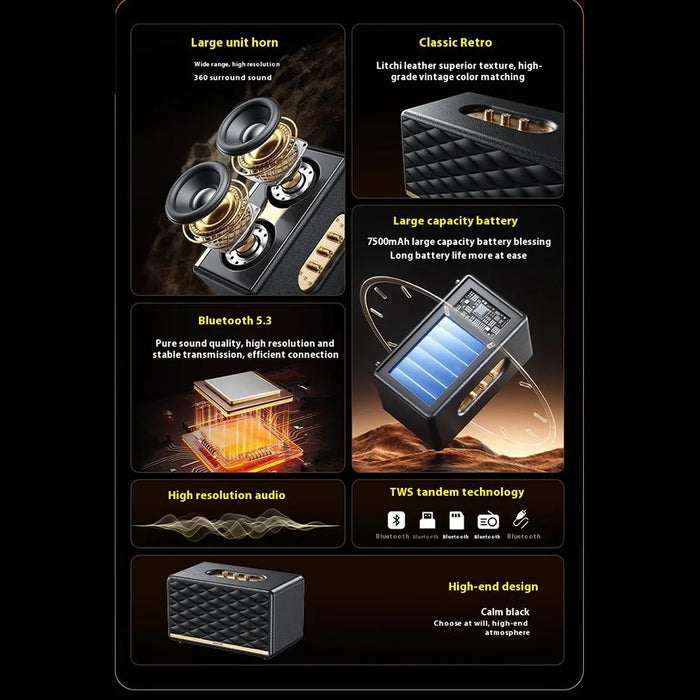WEKOME Beluga D30 Desktop Bluetooth-compatible Speaker Powerful Sound System 7500mAh Wireless Speaker - 3