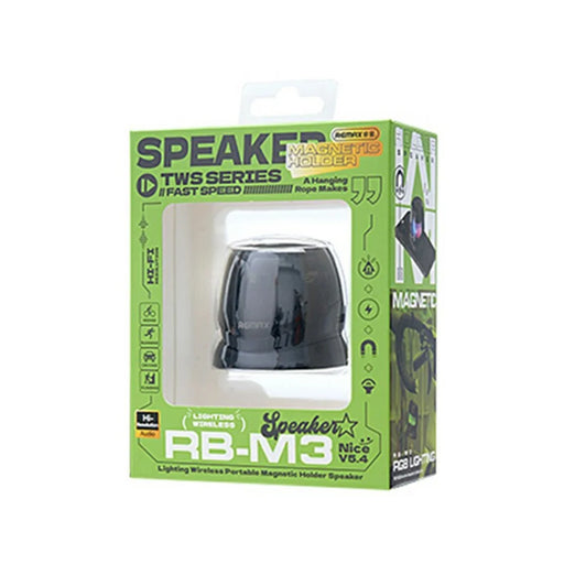 REMAX RB-M3 Portable Bluetooth-compatible Speaker Magnetic Stand Audio Device with RGB Lighting TWS Pairing - Grey - 2