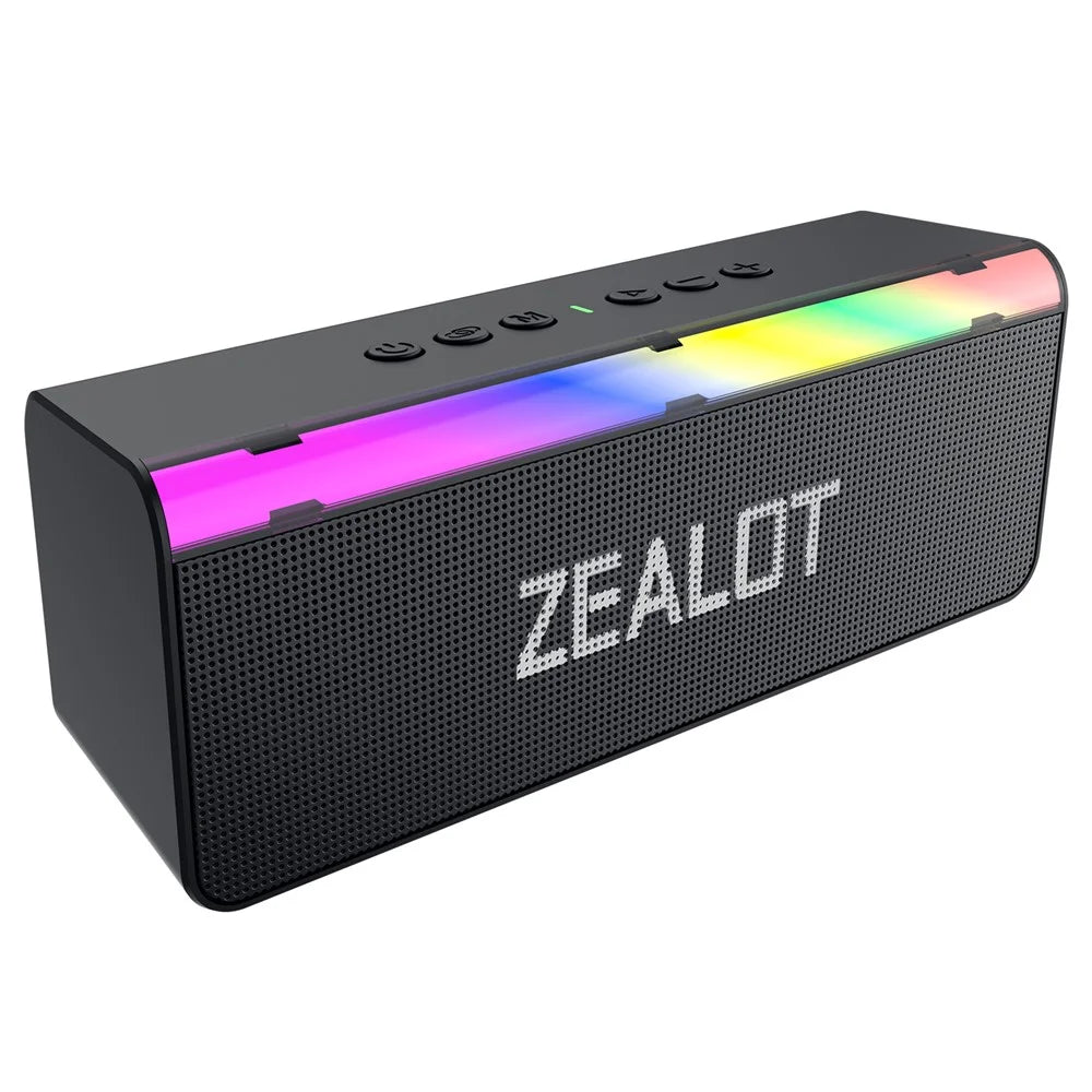 ZEALOT S72 20W Portable Bluetooth-compatible Speaker BT5.4 Subwoofer with LED Light Support TF U-Disk - 1