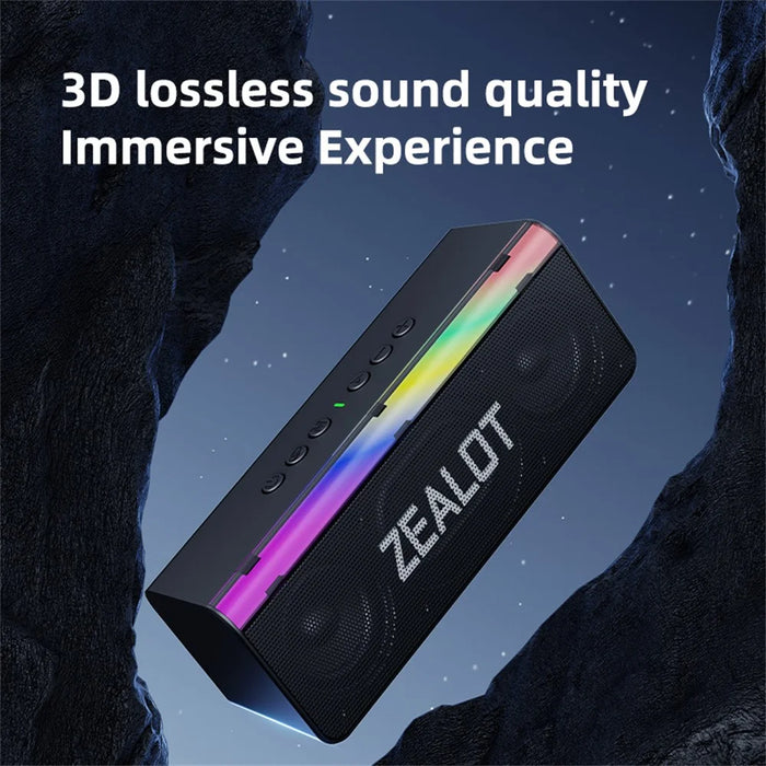 ZEALOT S72 20W Portable Bluetooth-compatible Speaker BT5.4 Subwoofer with LED Light Support TF U-Disk - 4