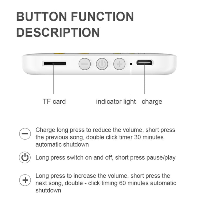 SMB-02 Bone Conduction Under Pillow Speaker Bluetooth-Compatible Sleep Aid Mini Music Box - Light Green - 7