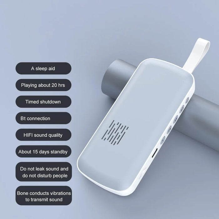 SMB-03 Bone Conduction Sleep Speaker Mini Wireless Bluetooth-Compatible Under Pillow Speaker - Grey+White - 2