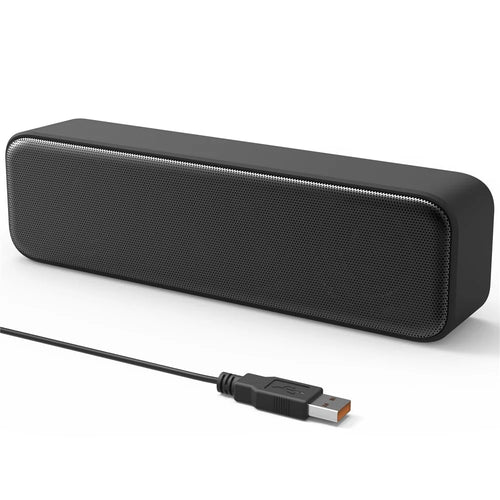 LLR505 USB Powered Speaker for Desktop PC Dual Horn Enhanced Bass Stereo Sound Soundbar - 1