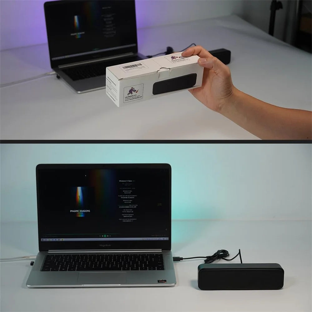 LLR505 USB Powered Speaker for Desktop PC Dual Horn Enhanced Bass Stereo Sound Soundbar - 6