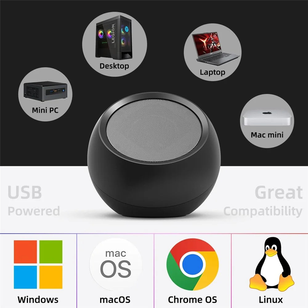 LLR504 USB Mini Subwoofer Portable 5W Speaker Computer Sound Box with 115cm Cable - 6