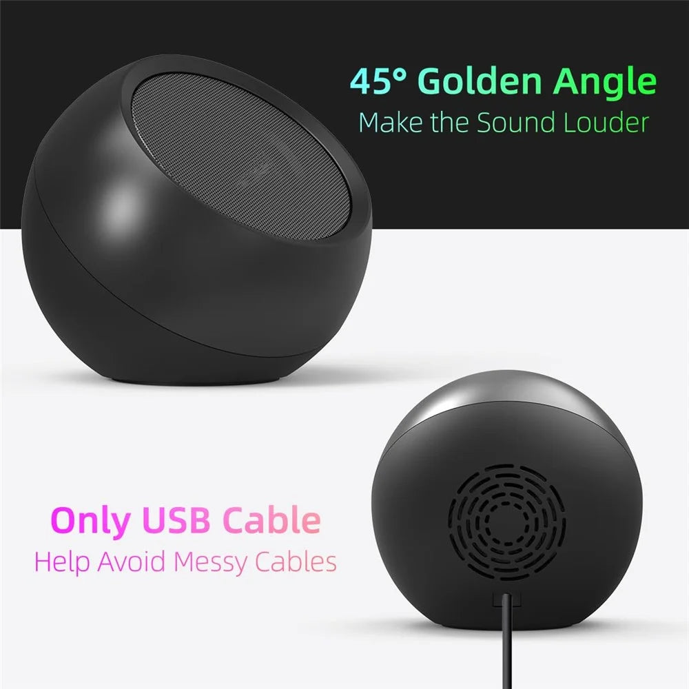 LLR504 USB Mini Subwoofer Portable 5W Speaker Computer Sound Box with 115cm Cable - 7