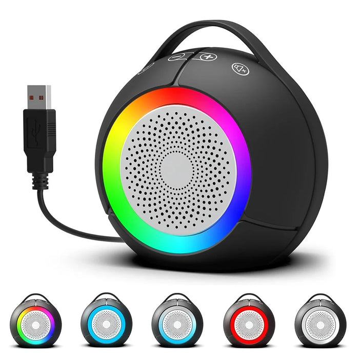 LLR096 Ball Shape USB Mini Desktop Speaker 5W Wired Subwoofer with RGB Light for PC Laptop - 1