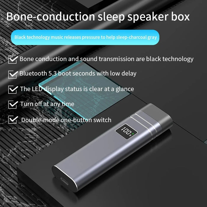 QY08 Bone Conduction Speaker Bluetooth-Compatible Sleep Aid Mini Wireless Audio Device for Bedroom / Dorm / Office - Grey - 2