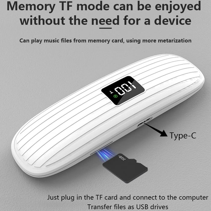 QY10 Bone Conduction Speaker Wireless Sleep Soundbox Mini Pillow Speaker - White - 2