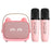 T99 Children Karaoke Speaker with Dual Microphone Multi Light Modes Bluetooth-Compatible Audio System - Pink - 1